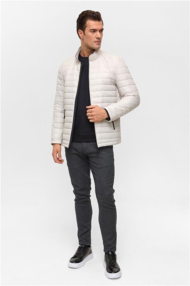 Taş Slim Kapitone Mont - 8