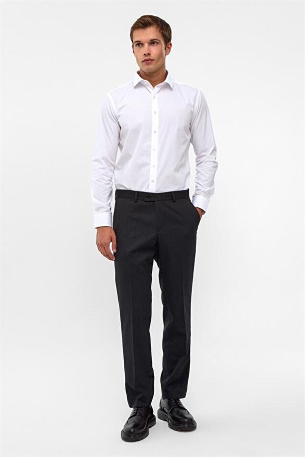 Siyah Regular Desenli Pantolon - 1