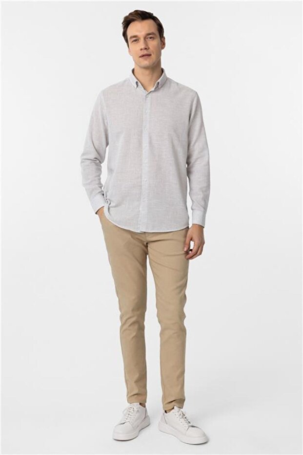 Köşeli Manşet Regular Desenli Gömlek - 5