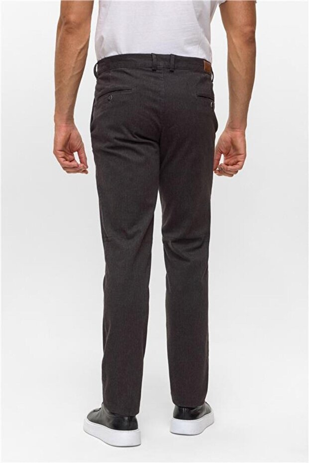 Antrasit Regular Armürlü Pantolon - 4