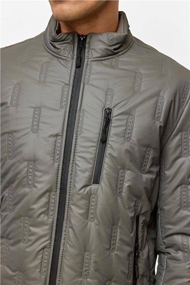 Gri Slim Kapitone Mont - 7