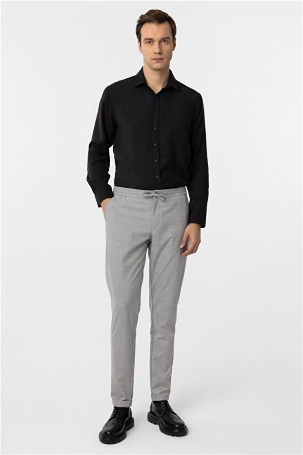 Gray slim straight jogger pants - 5