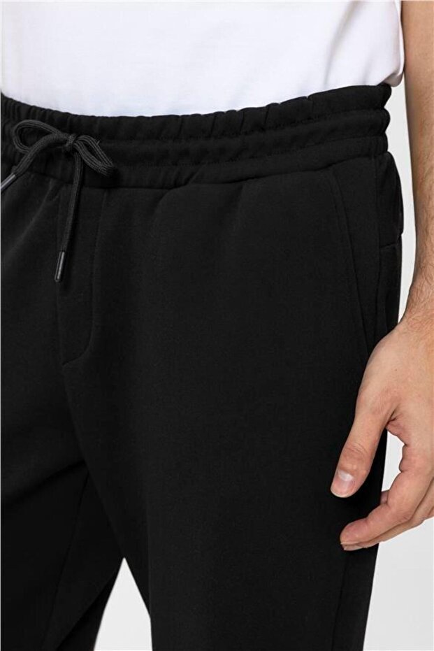 Siyah Regular Düz Jogger Pantolon - 4
