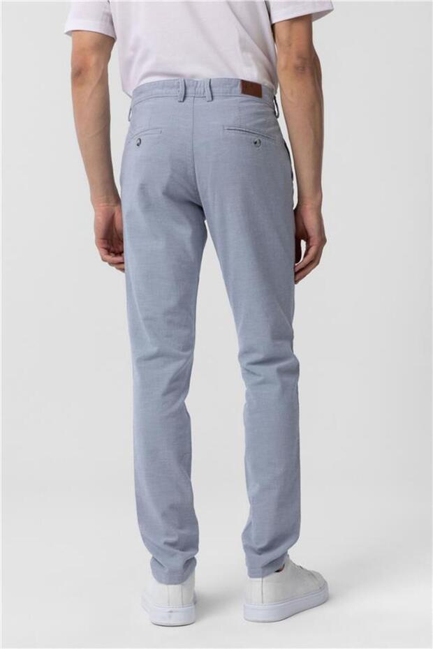Mavi Slim Armürlü Pantolon - 6