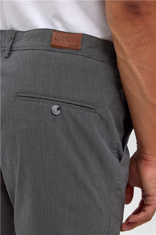 Siyah Regular Armürlü Pantolon - 6