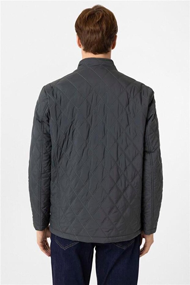 Haki Slim Kapitone Dik Yaka Mont - 8