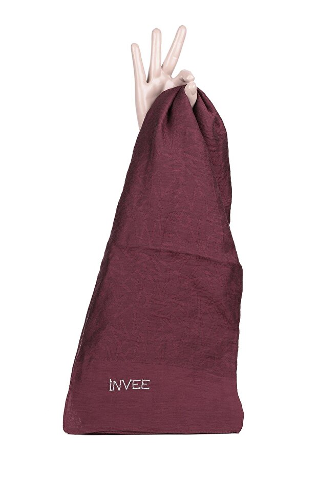 Pattern Shawl Mürdüm - 1