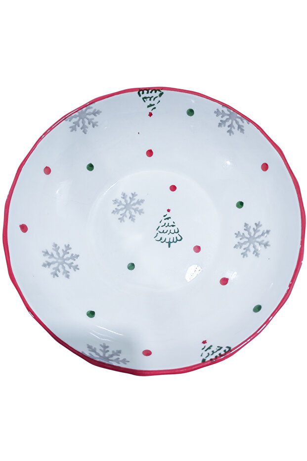 Christmas Glass Tree Chips and Corn Salad Presentation Plate - 25 cm Round