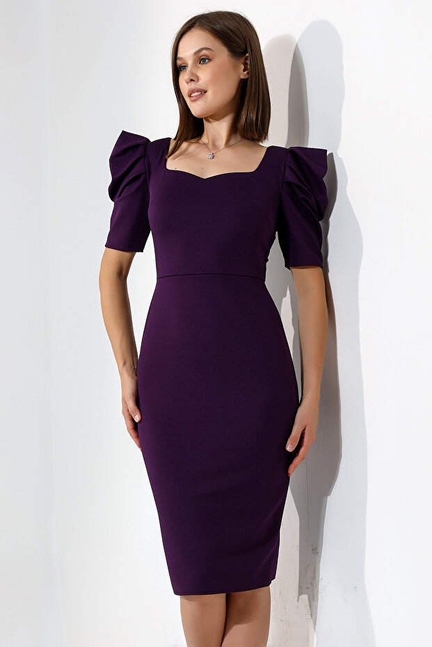 Rochie de pește cu umeri înalți - 5