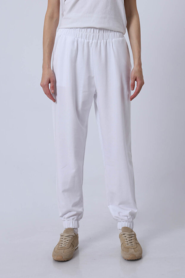 بنطال رياضي قماش قابل للتمدد بأرجل مطاطية - 1