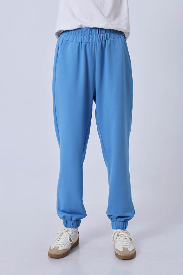 بنطال رياضي قماش قابل للتمدد بأرجل مطاطية - 1