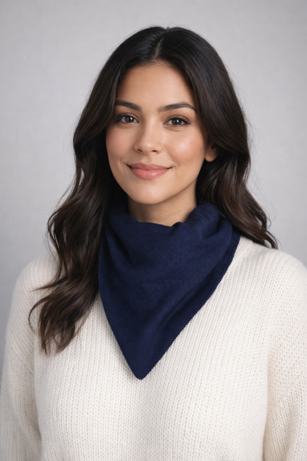 Tek Renk Triko Fular - 1