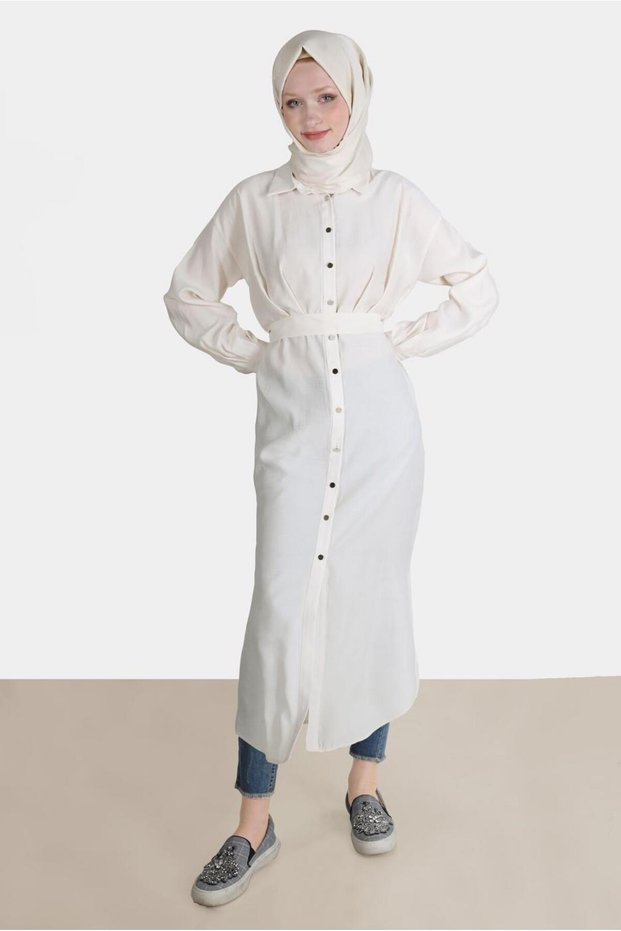 Tunic with Pile Detail and Belt 42702