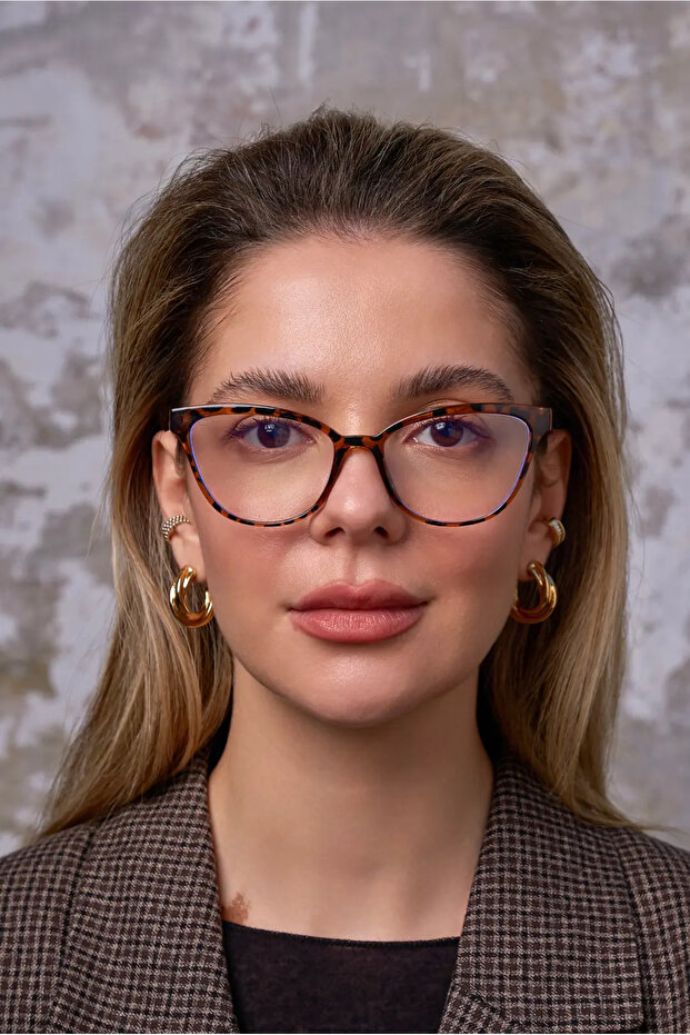 Talya Cateye نمط الفهد - نظارات بصرية مع مرشحات خفيفة، نظارات قابلة للتغيير - 2