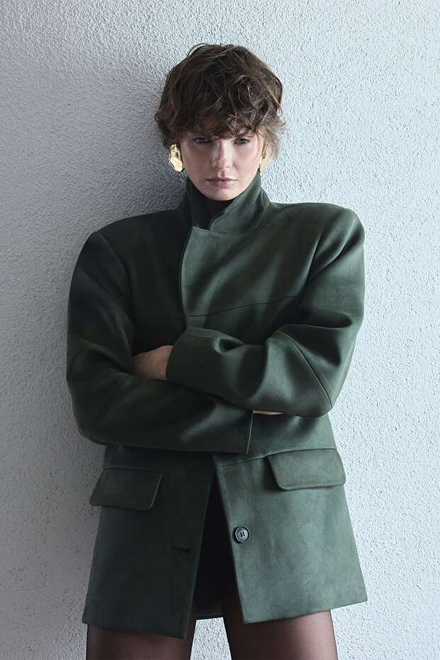 Süet Cepli Ceket - 1