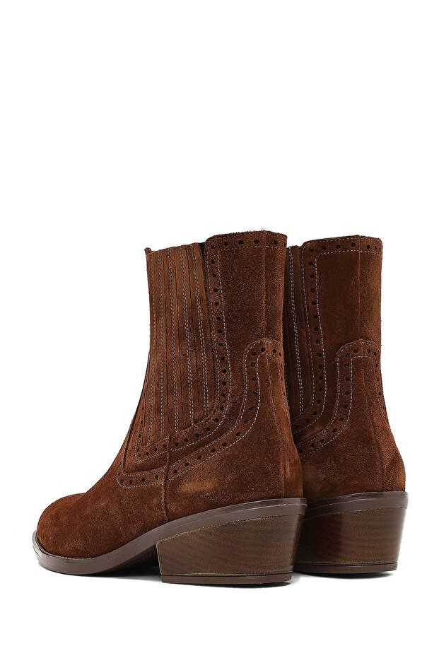 Kadın Taba Süet Deri Kovboy Bot 25WFD200510 - 6