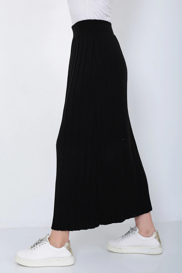 Kadın Triko Etek Oversize Siyah - 7