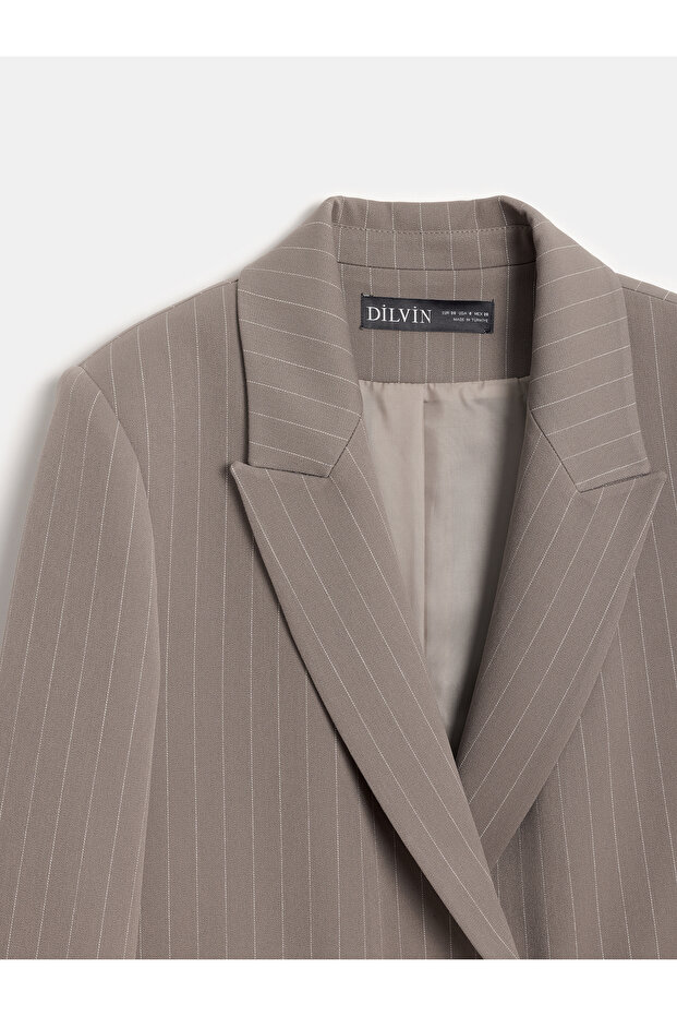 60780 Blazer Ceket-Vizon - 8