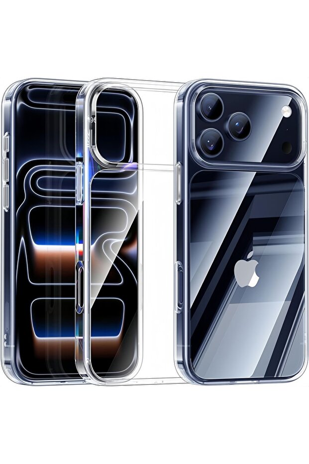 (شفاف فاخر) جراب سيليكون ناعم ومرن من سلسلة Luxury متوافق مع iPhone 17 Pro Max