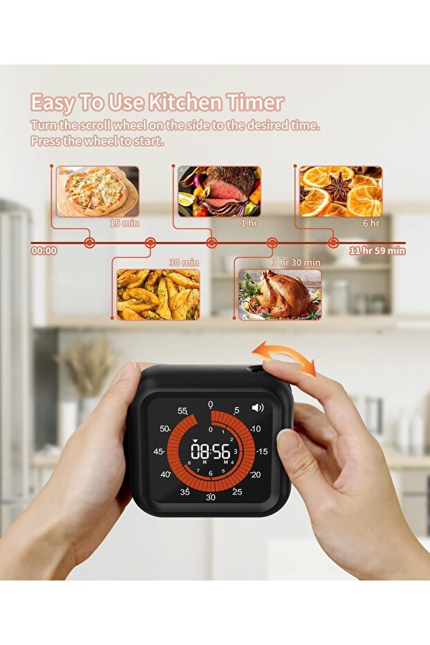 مؤقت رقمي مرئي، أداة إدارة الوقت، مؤقت منزلي، مؤقت تنازلي قابل لإعادة الشحن مع شاشة عرض VA - 7