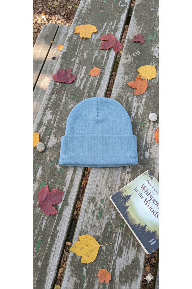 Unisex Foldable Beanie Light Blue Color