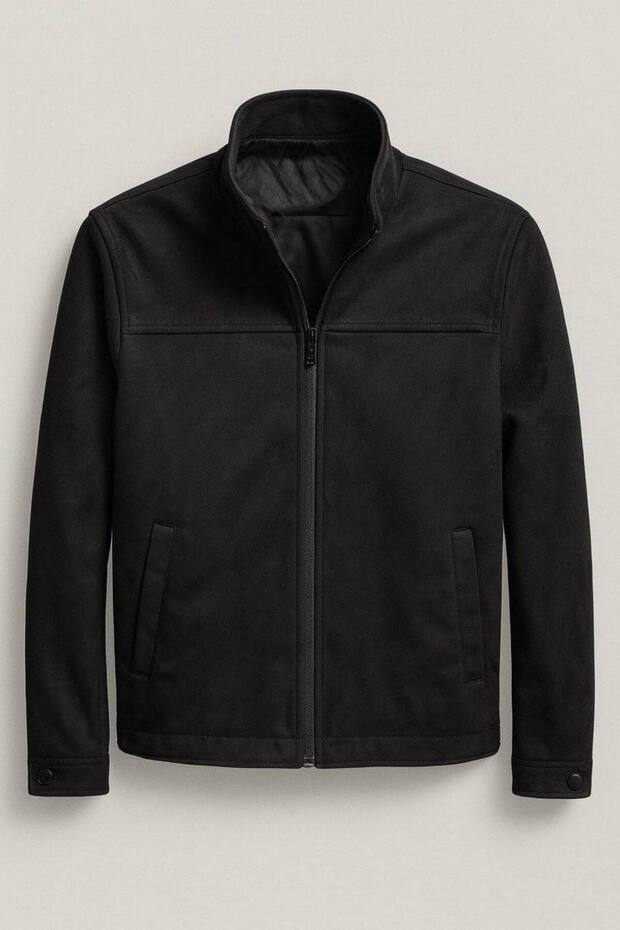 Premum Basic Slim Fit Süet Ceket - 1