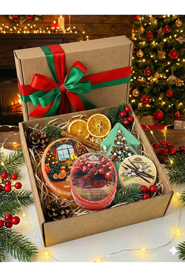 Set of 4 Gift Packages (Pine Terebentine - Orange Cinnamon - Vanilla - Pomegranate) Sponge Soap