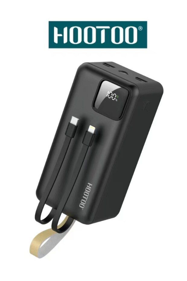 باور بنك بسعة 50000mAh بثلاث مخارج. ومدخل شحن مايكرو ,كبلان مدمجان ,شاشة عرض رقمية ,دعم لشحن السريع