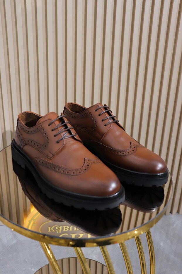 Genuine Leather Patterned Men's Shoes K-001