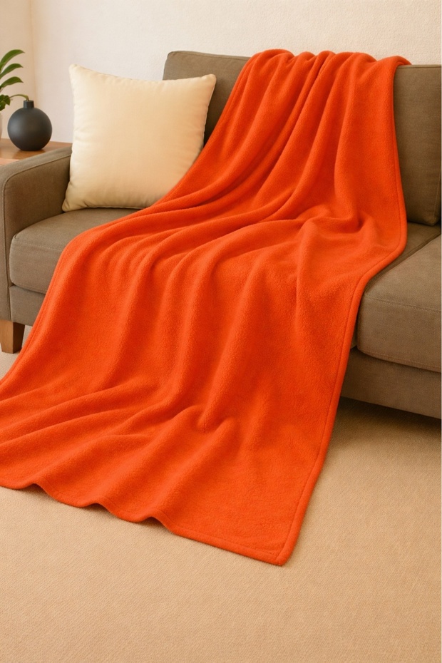 Orange Fleece Tv Blanket 130X180 cm Single Plush Tv Blanket