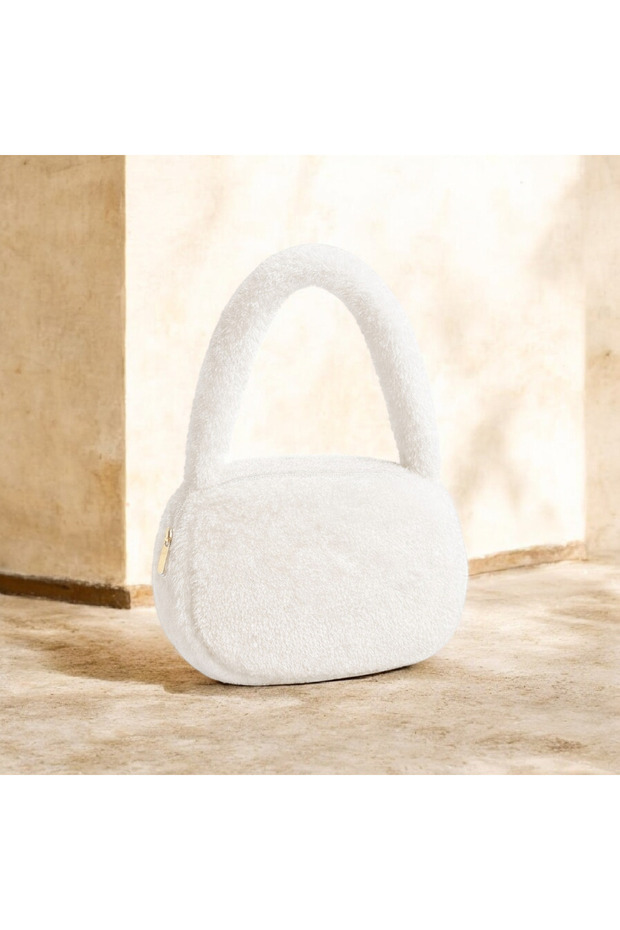 Kadın Beyaz Peluş Çanta - 1