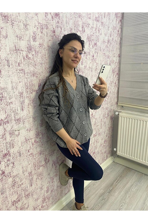 Baklava desenli ceket - 5