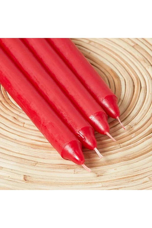 مجموعة من 5 شموع معطرة باللون الأحمر 19 × 2 سم