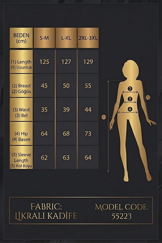 Sofistike Kadife Midi Saks Elbise - 6