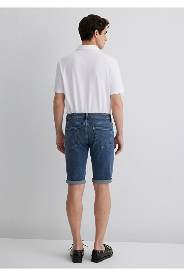 Nicholas Black Puslu Koyu Jean Şort 0416084465 - 5
