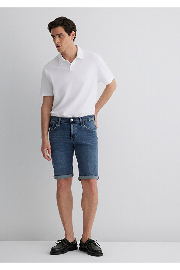 Nicholas Black Puslu Koyu Jean Şort 0416084465 - 1