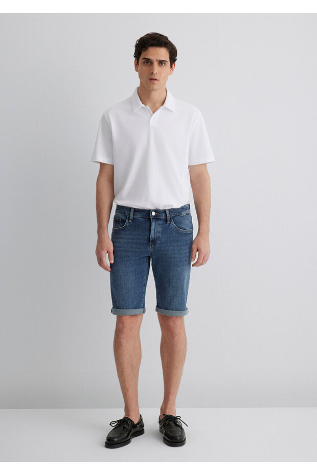 Nicholas Black Puslu Koyu Jean Şort 0416084465 - 4