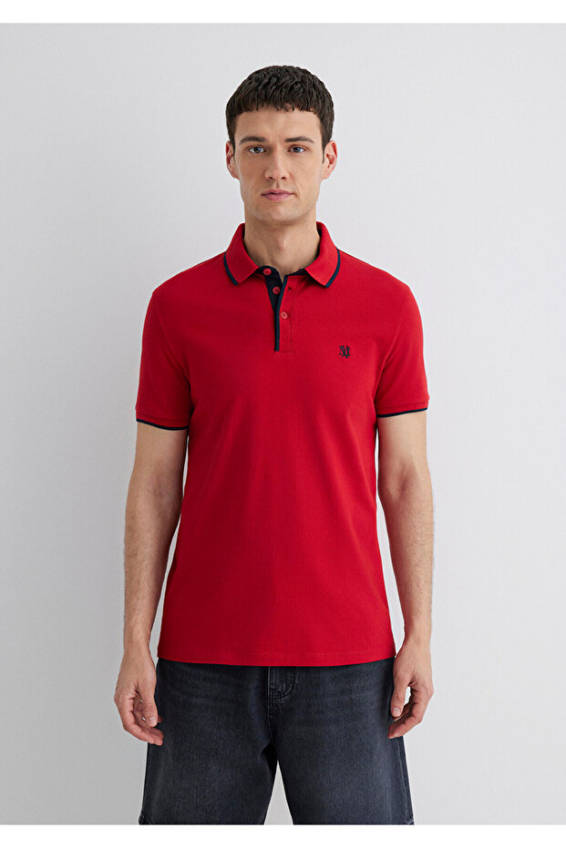 Červené polo tričko s detaily na límci, střih Fitted / přiléhavý střih 062373-28441 - 4