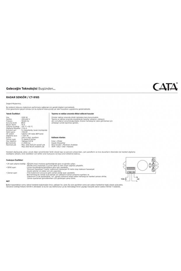Radar Hareket Sensörü Ct-9185 - 5