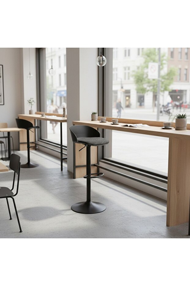 كرسي بار عصري بتصميم انسيابي مميز - 1