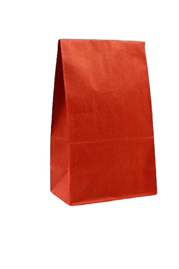 15X29X8 cm Paper Bag Kraft Square Bottom Red 10 Pieces