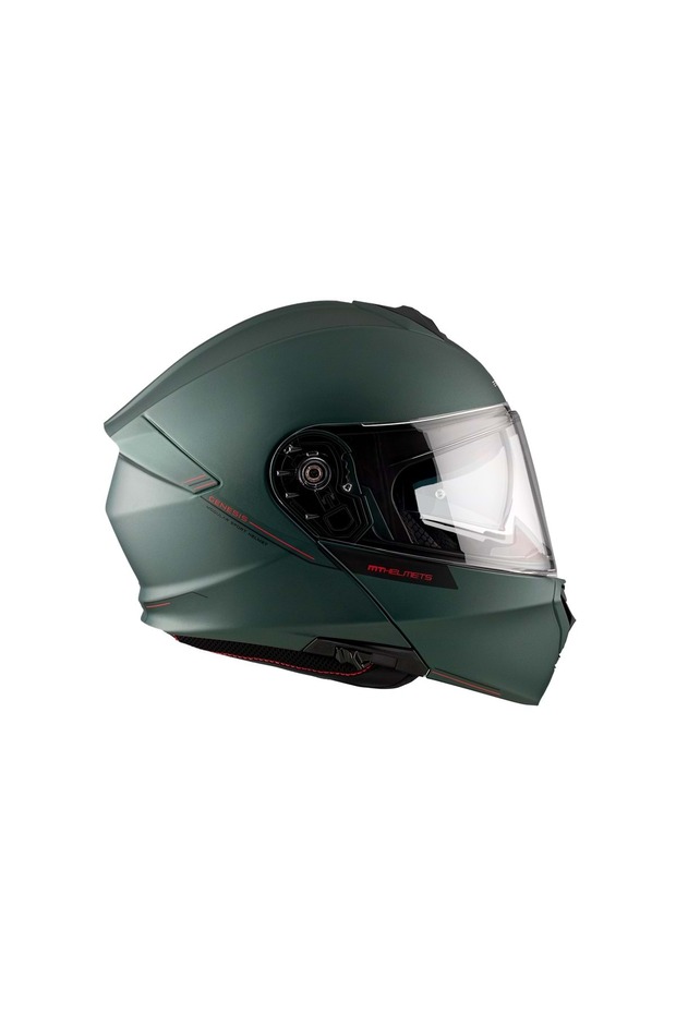 Genesis Sv Solid A6 Mat Yeşil Çene Açılır Kask - 5