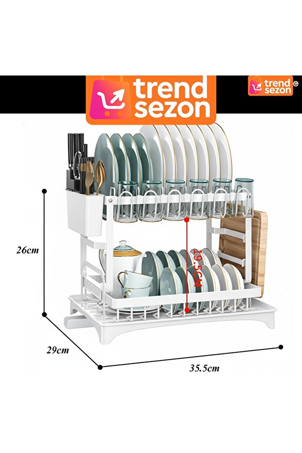 White Dish Rack - - 6
