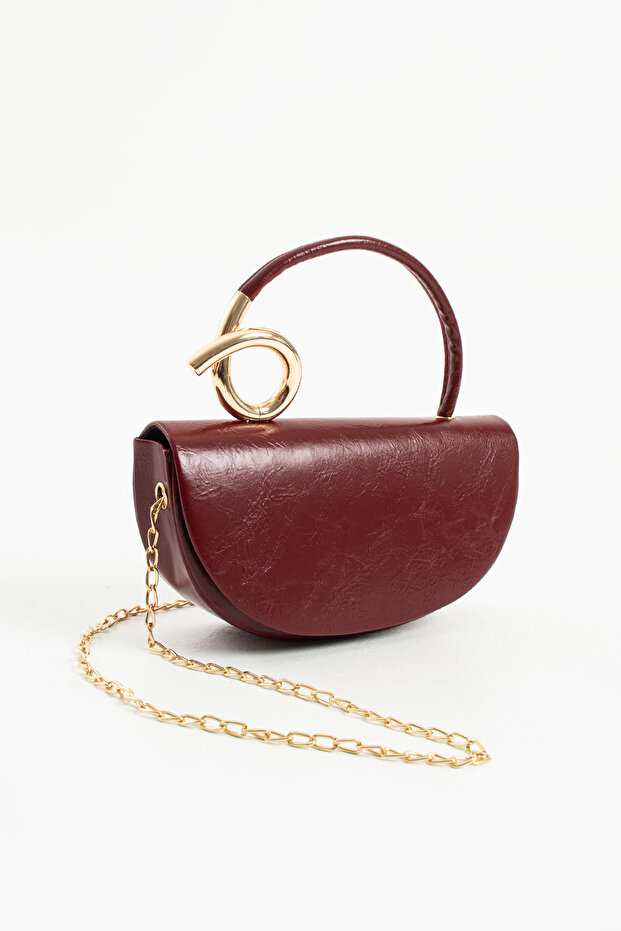 Vance Model Bordo Buckle Women's Hand and Shoulder Bag