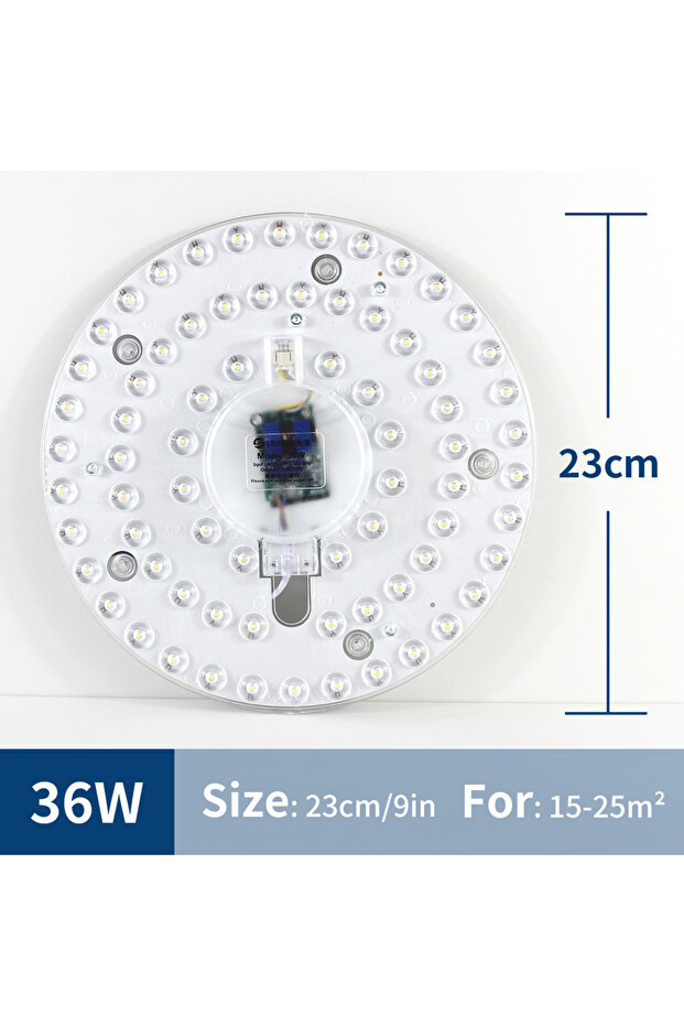 لوحة إضاءة سقفية LED بيضاء دافئة 36 واط، 220-240 فولت، وحدة LED دائرية 12-36 واط، أبيض بارد، أبيض دافئ، طاقة