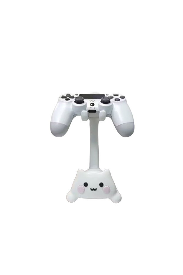حامل ألعاب أبيض لطيف على شكل قطة، متوافق مع PS5/PS4/Xbox/Switch، مصنوع من البلاستيك وليس سهل التركيب