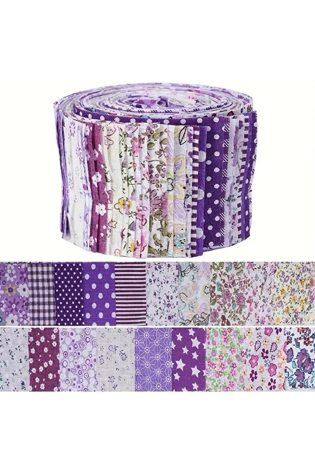 6.5CM 40PC Fabric - 40 Precut Strips (6.35 X 49.78 cm) for Quilting And Sewing, 20 Floral Prints Ass