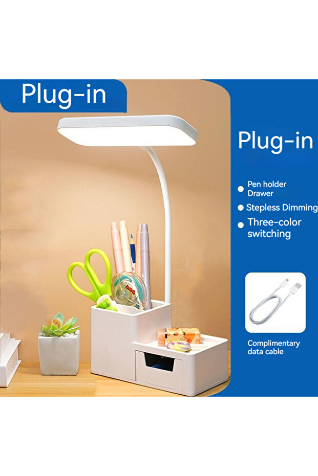 No Rechargeable 3000XHH Rechargeable Folding Table Lamp LED Touch Dimmable Study USB Reading Light E