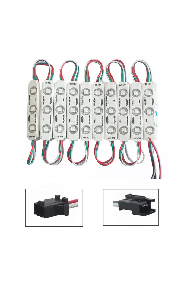 وحدات إضاءة LED، 20 قطعة، WS2811، وحدات إضاءة RGB LED، تعمل بجهد 12 فولت تيار مستمر، مقاومة للماء بمعيار IP65، مصباح إعلاني كامل الألوان F