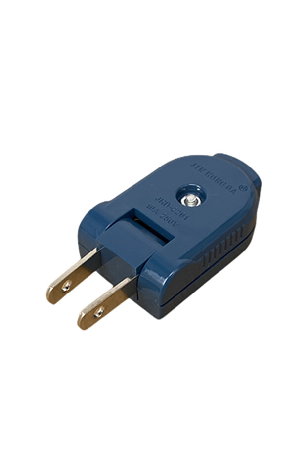 قابس طاقة دوار بزاوية 90 درجة، طراز US Plug 2201، وصلة أمريكية ذات قاعدتين مسطحتين JHD-2201، قطعة واحدة